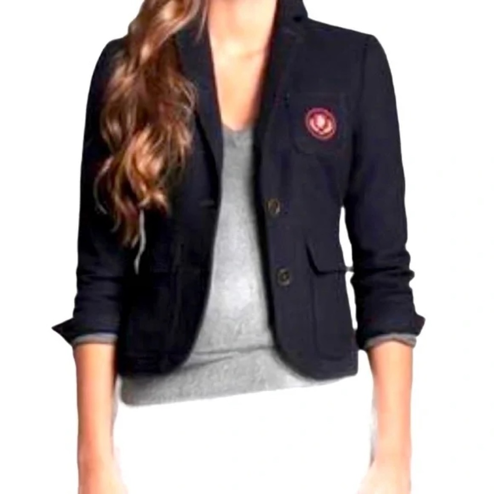 Abercrombie & Fitch Navy Wool Blend Blazer Jacket
